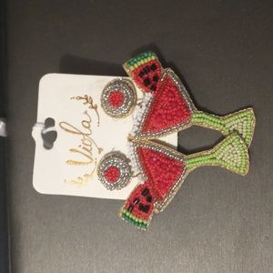 💍 🍒 Viola Watermelon Cocktail Earrings